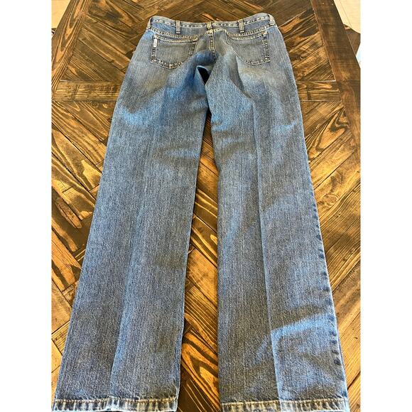 Cinch White Label Jeans Men 35x36 Cowboy Western Work Wear Aztec Fringe Starched - Picture 3 of 11
